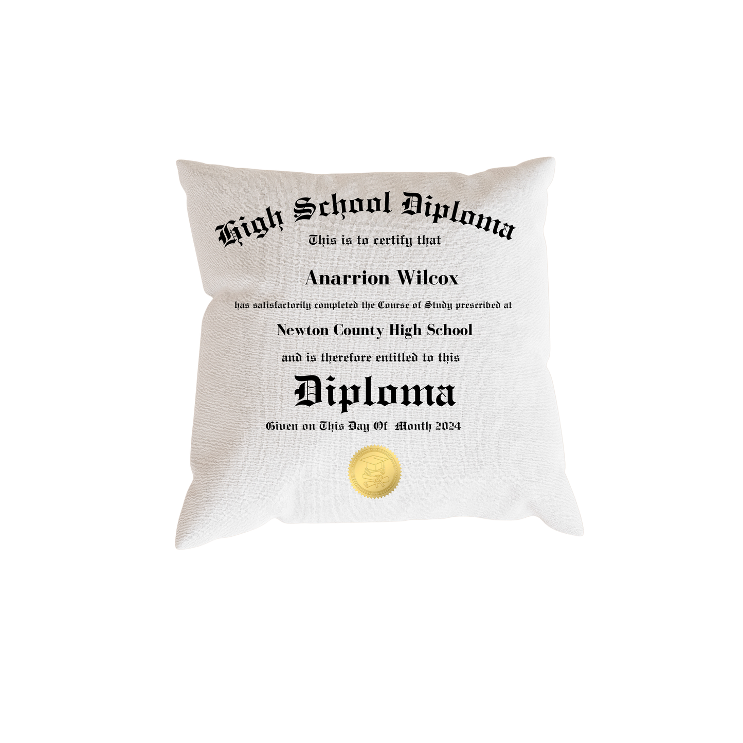 Customizable Graduation Pillow Template