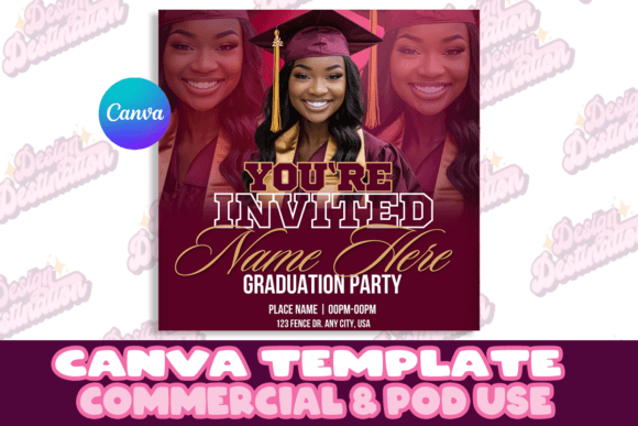 Maroon Graduation Invitation