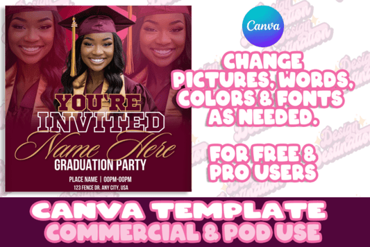Maroon Graduation Invitation