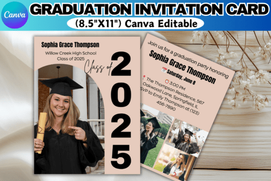 Graduation Invitation (Edit in Canva)