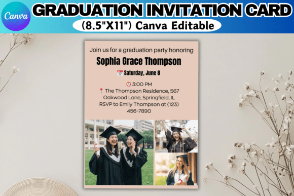 Graduation Invitation (Edit in Canva)