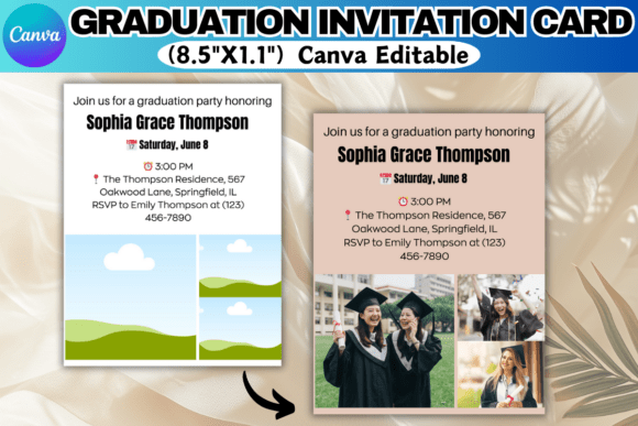 Graduation Invitation (Edit in Canva)