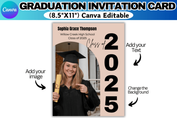 Graduation Invitation (Edit in Canva)