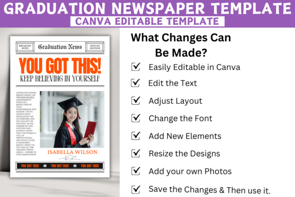 Graduation Newspaper Templates