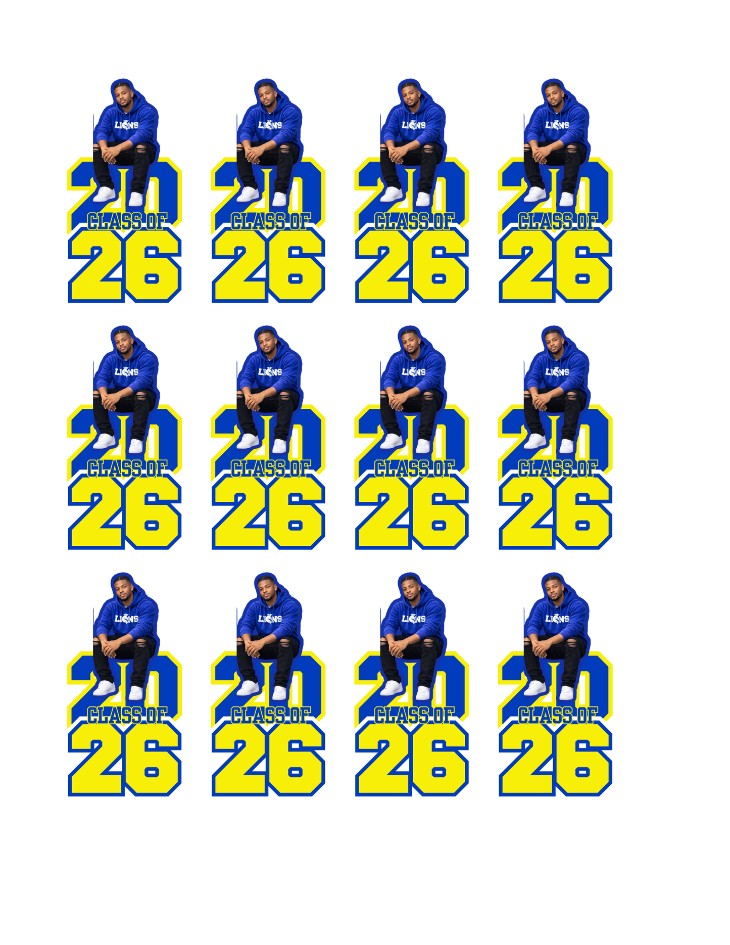 2026 Graduate Sticker Template Bundle 4 colors