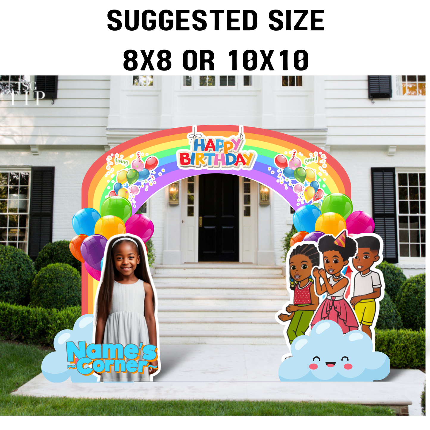 Gracie’s Corner Birthday Party Bundle Canva Template | Editable Party Decorations Bundle | Arch Wall, Floor Wrap, Props & More