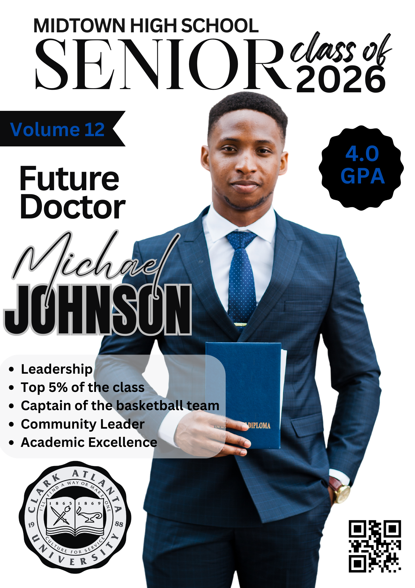 Career Graduation Magazine Template Bundle | Editable Canva Doctor Graduation Covers
