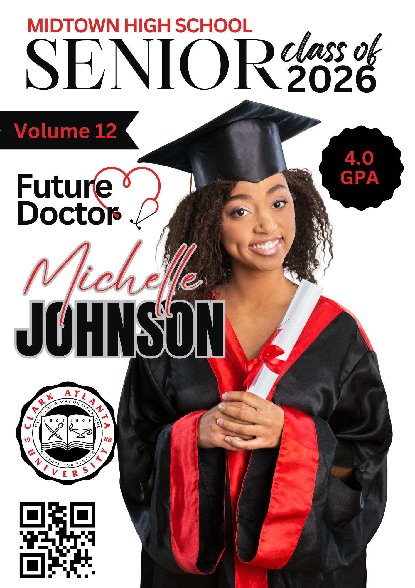 Career Graduation Magazine Template Bundle | Editable Canva Doctor Graduation Covers