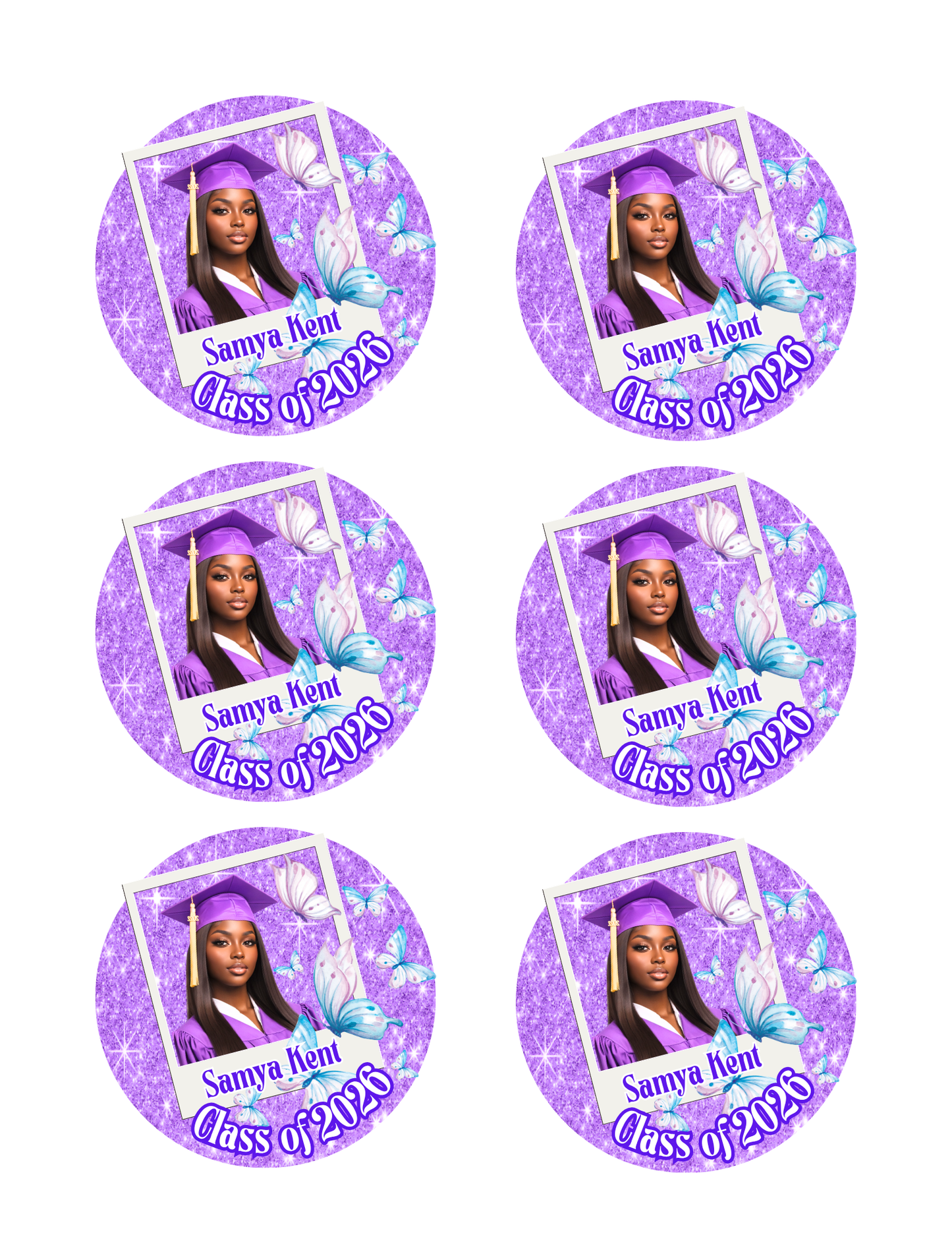 3-Inch Graduation Button Template Bundle 4 Colors