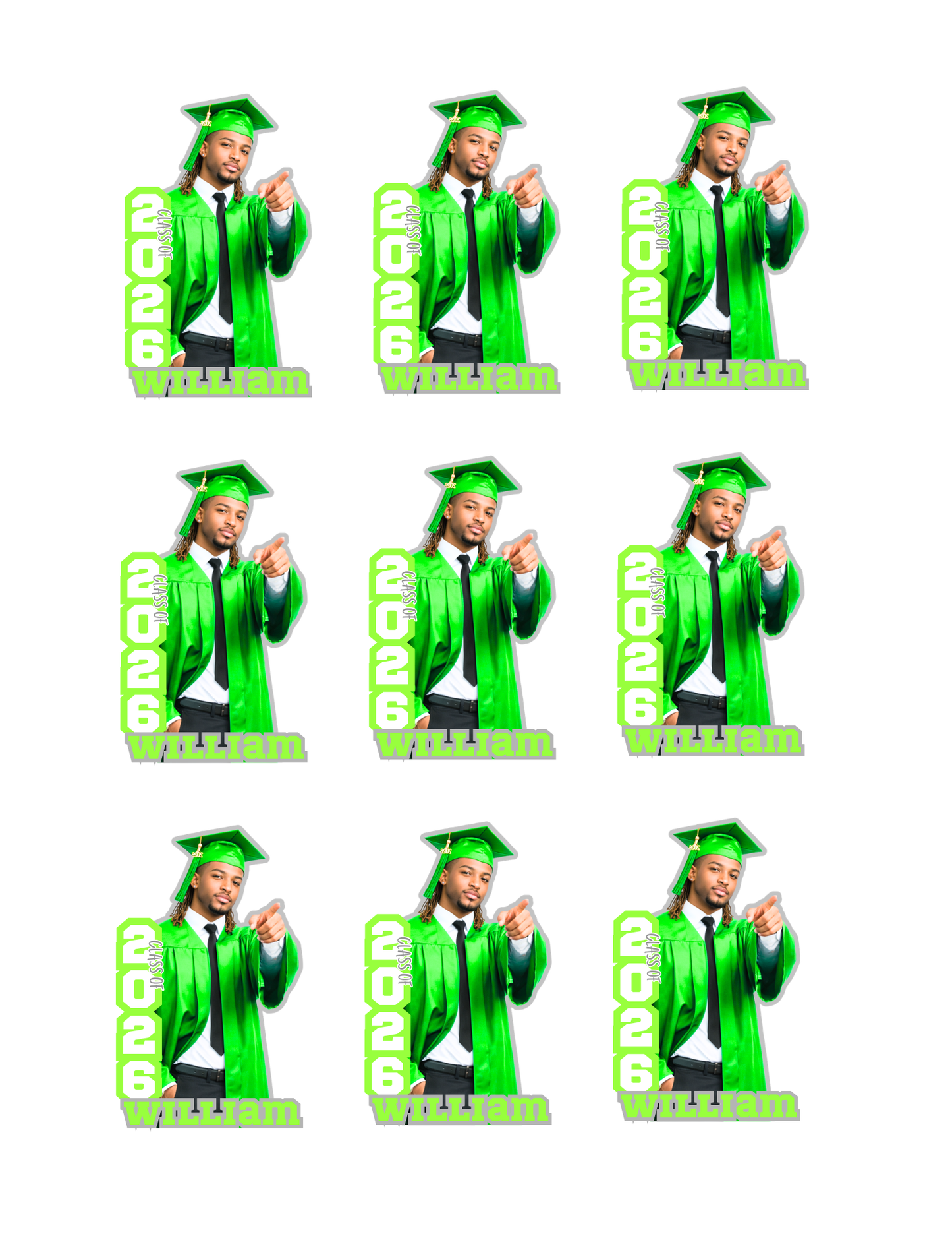 2026 Graduate Sticker Template Bundle 4 colors