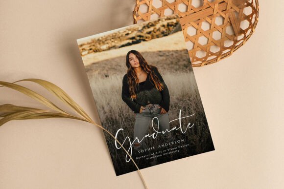 Graduation Announcement Card Template 5x7in