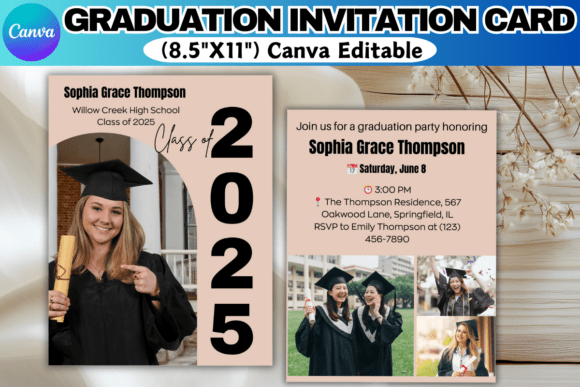 Graduation Invitation (Edit in Canva)