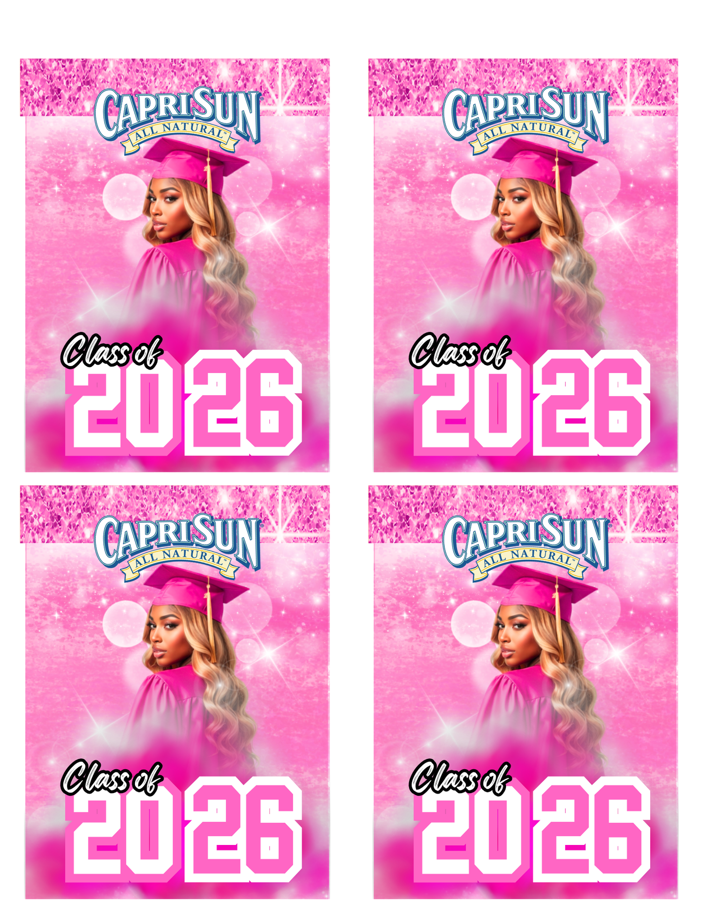 🎓 Pink Graduation Party Favor Bundle Template | Editable Canva Graduation Party Decorations | Class of 2026 DIY Favor Bundle