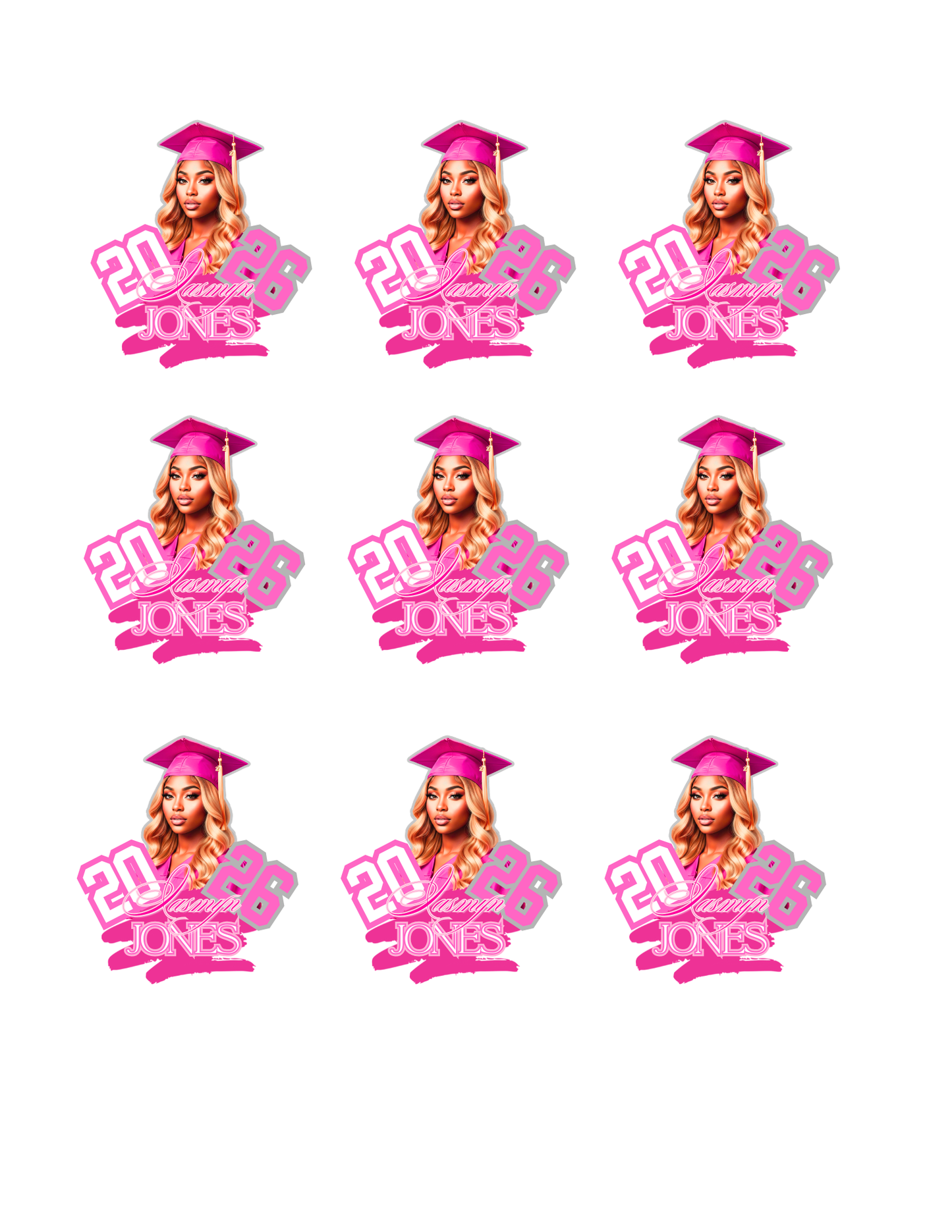 2026 Graduate Sticker Template Bundle 4 colors